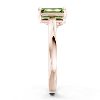Cocktail Ring with Emerald Cut Gemstone and Pear Lab Grown Diamond