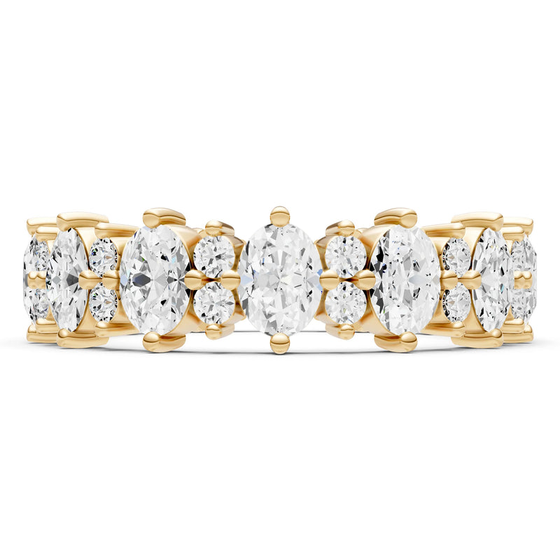 Oval & Round Gemstones Full Eternity Band