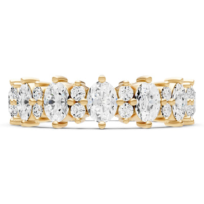 Diamond Oval & Round Gemstone Full Eternity Band