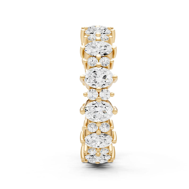 Oval & Round Gemstones Full Eternity Band