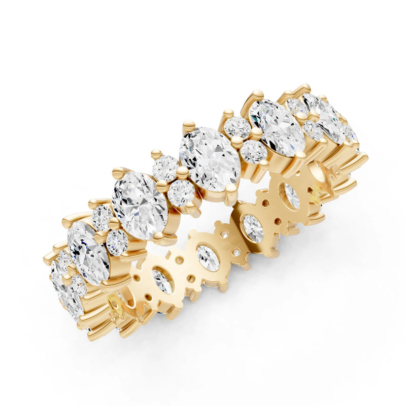 Oval & Round Gemstones Full Eternity Band