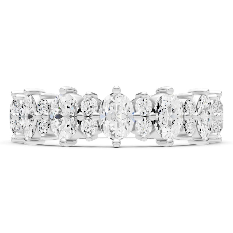Oval & Round Gemstones Full Eternity Band