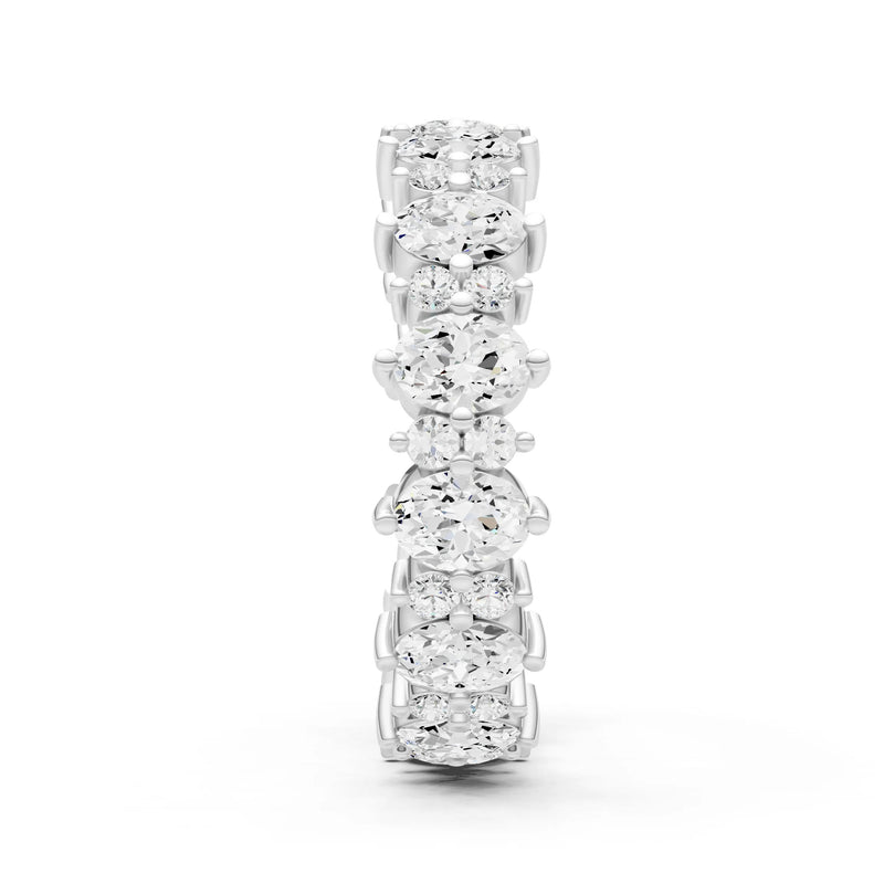 Oval & Round Gemstones Full Eternity Band