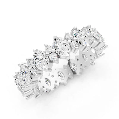 Oval & Round Gemstones Full Eternity Band