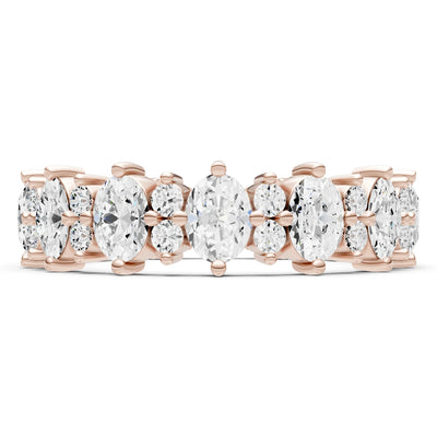 Oval & Round Gemstones Full Eternity Band