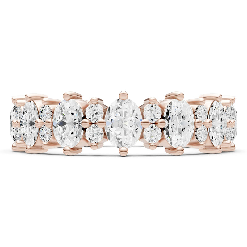 Oval & Round Gemstones Full Eternity Band