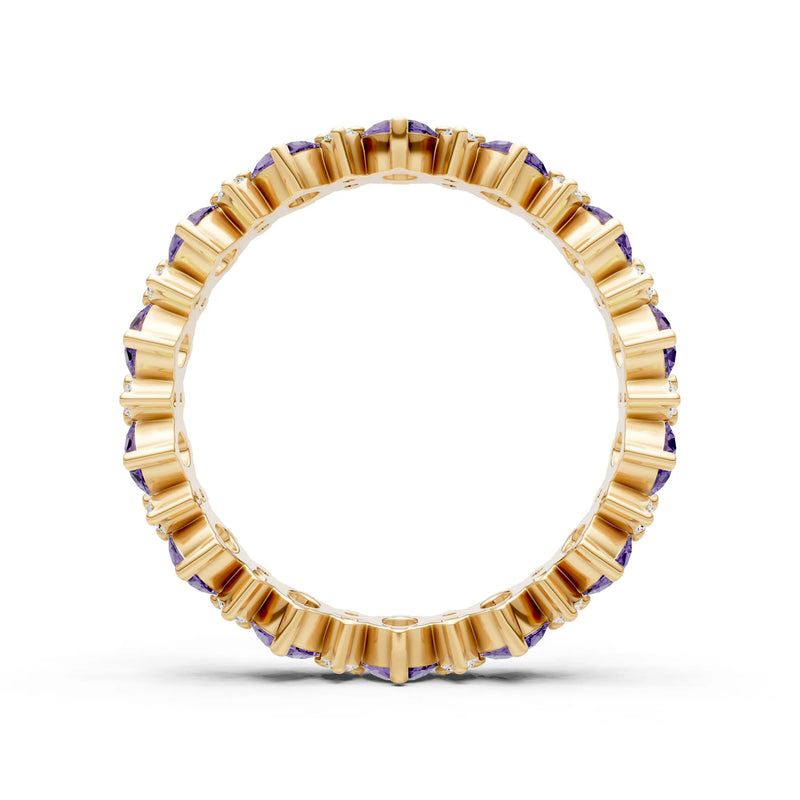 Oval & Round Gemstones Full Eternity Band