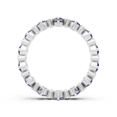 Oval & Round Gemstones Full Eternity Band