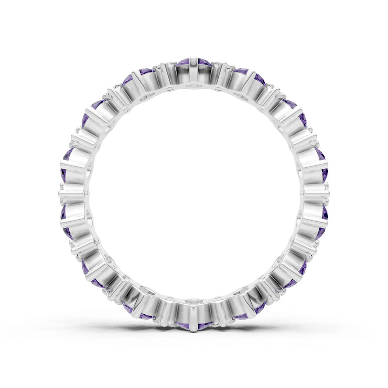 Oval & Round Gemstones Full Eternity Band