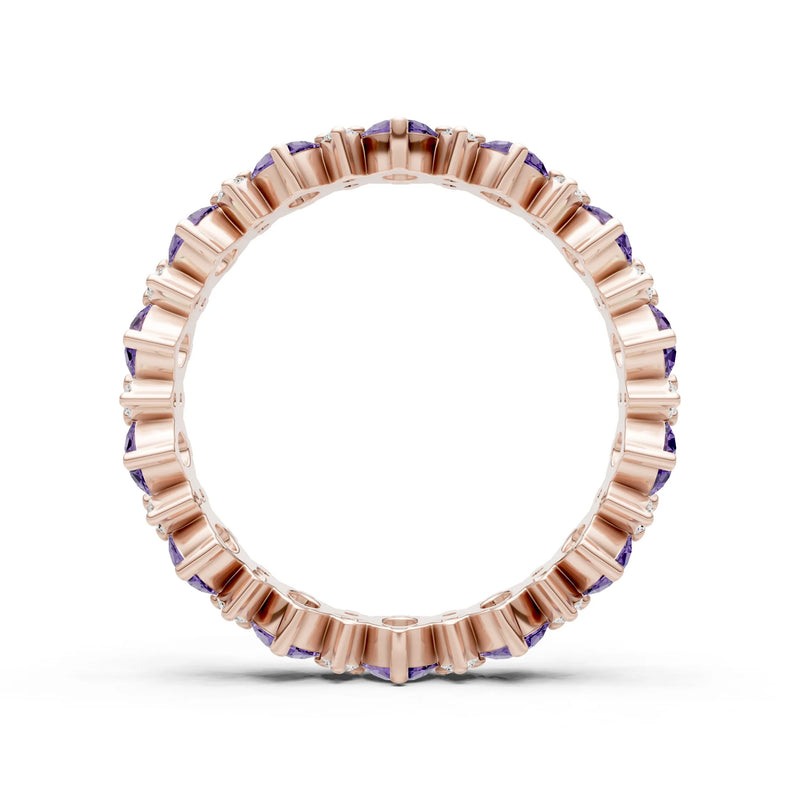 Oval & Round Gemstones Full Eternity Band
