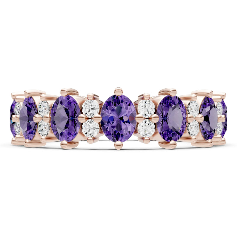 Oval & Round Gemstones Full Eternity Band