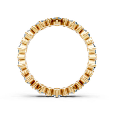 Oval & Round Gemstones Full Eternity Band