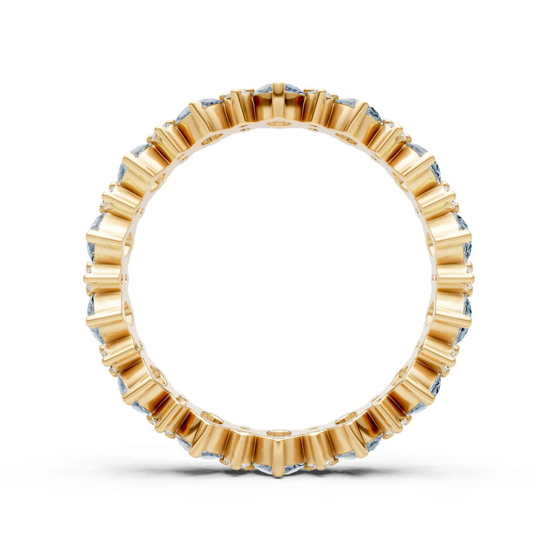 Oval & Round Gemstones Full Eternity Band
