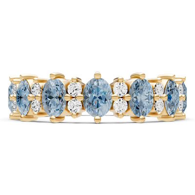 Oval & Round Gemstones Full Eternity Band