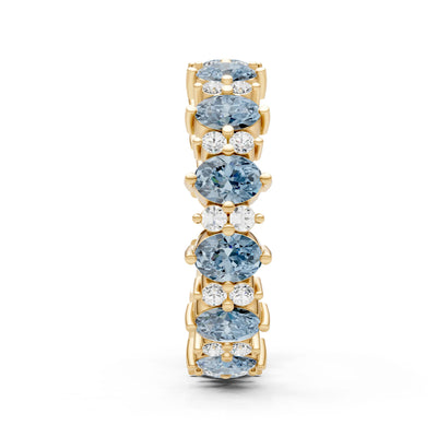 Oval & Round Gemstones Full Eternity Band