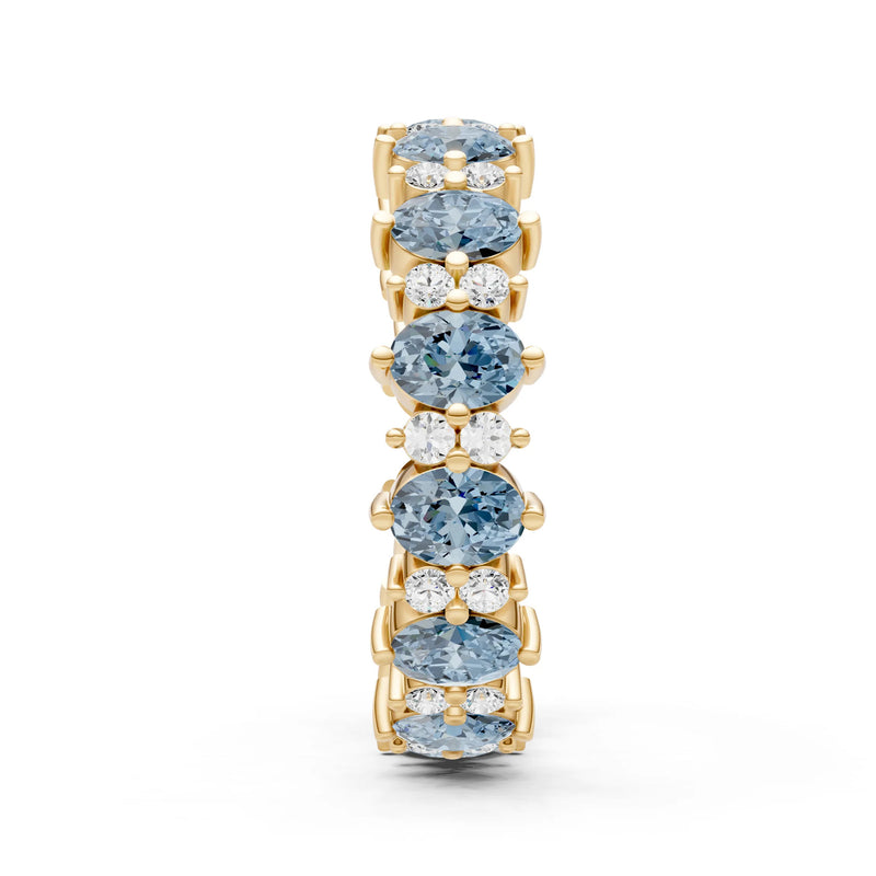 Oval & Round Gemstones Full Eternity Band