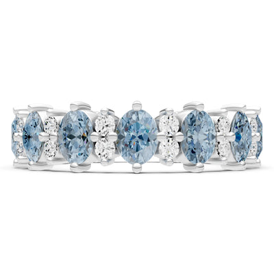 Oval & Round Gemstones Full Eternity Band