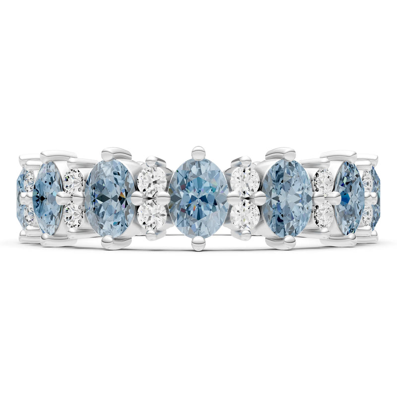 Oval & Round Gemstones Full Eternity Band