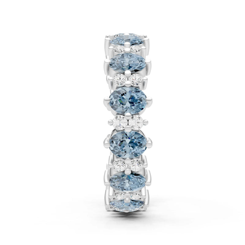 Oval & Round Gemstones Full Eternity Band