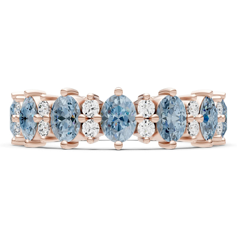 Oval & Round Gemstones Full Eternity Band