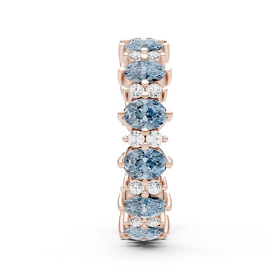 Oval & Round Gemstones Full Eternity Band