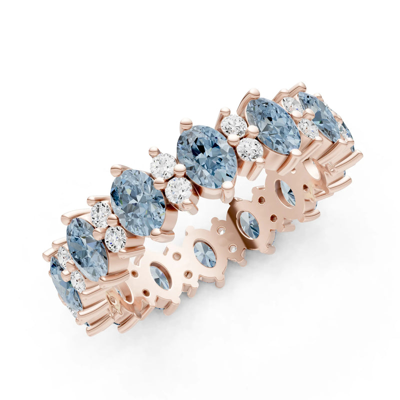 Oval & Round Gemstones Full Eternity Band