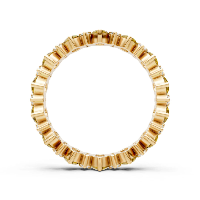 Oval & Round Gemstones Full Eternity Band