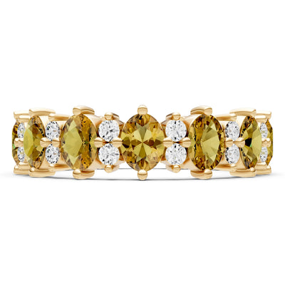 Oval & Round Gemstones Full Eternity Band