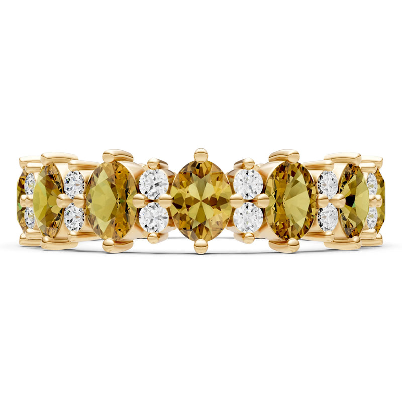 Citrine Oval & Round Gemstone Full Eternity Band