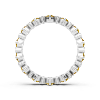 Oval & Round Gemstones Full Eternity Band