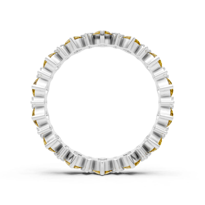 Oval & Round Gemstones Full Eternity Band