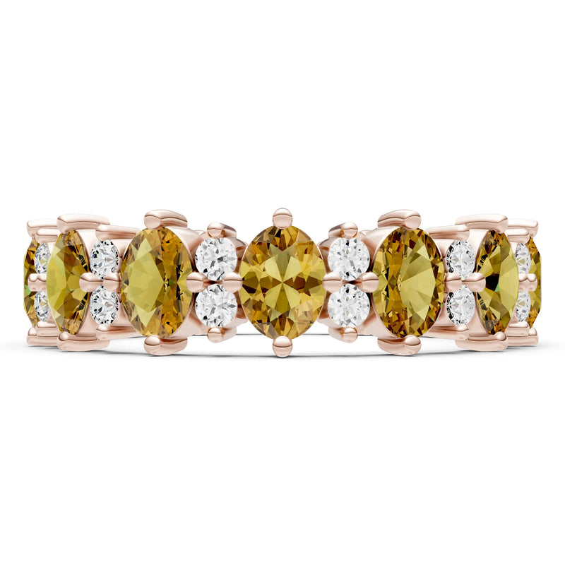 Oval & Round Gemstones Full Eternity Band
