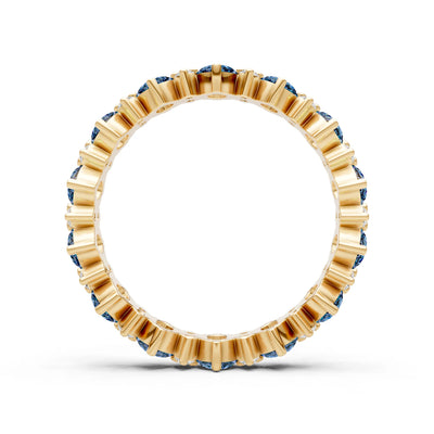Oval & Round Gemstones Full Eternity Band