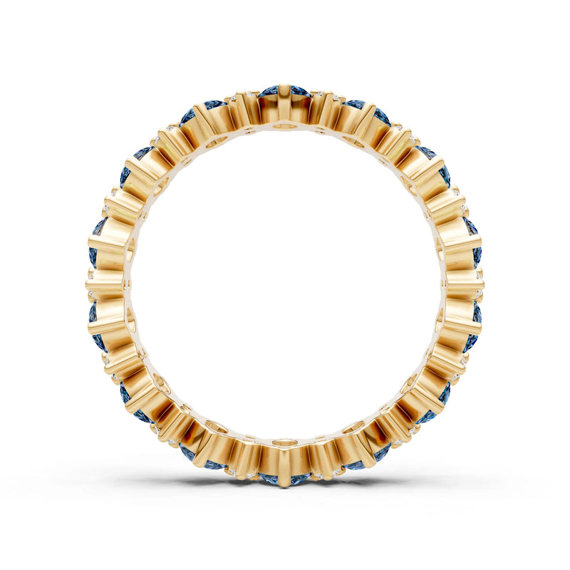 Oval & Round Gemstones Full Eternity Band