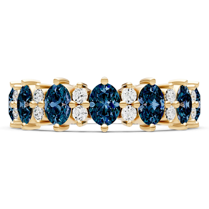 Oval & Round Gemstones Full Eternity Band