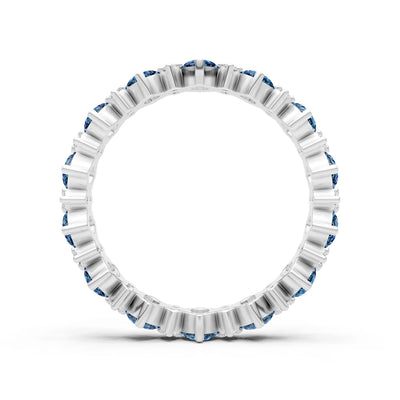 Oval & Round Gemstones Full Eternity Band