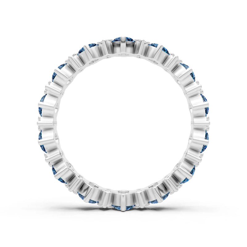 Oval & Round Gemstones Full Eternity Band