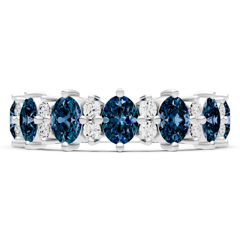 Oval & Round Gemstones Full Eternity Band