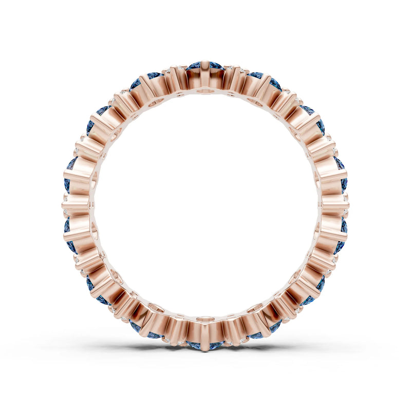 Oval & Round Gemstones Full Eternity Band