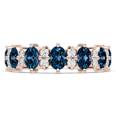 Oval & Round Gemstones Full Eternity Band