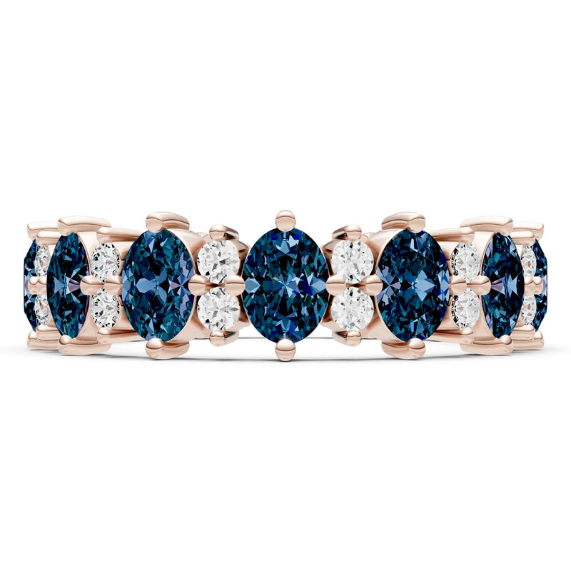 Oval & Round Gemstones Full Eternity Band