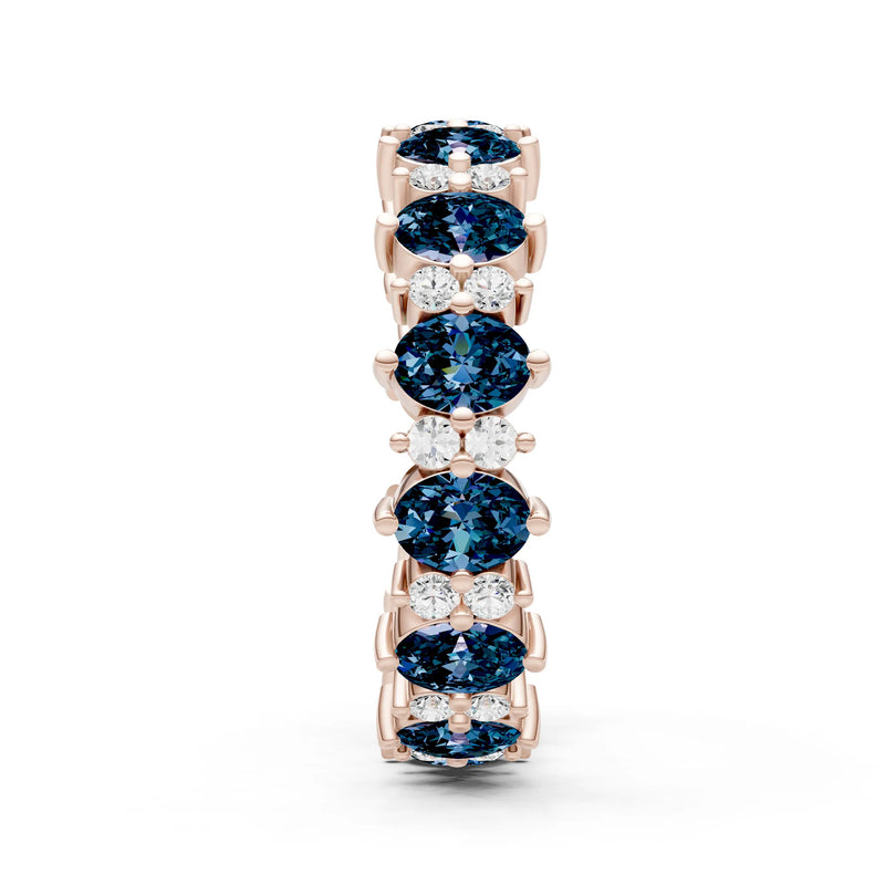 Oval & Round Gemstones Full Eternity Band