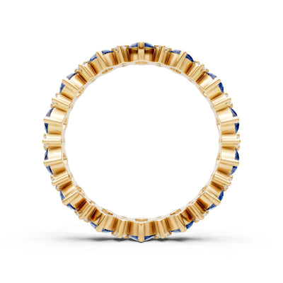 Oval & Round Gemstones Full Eternity Band