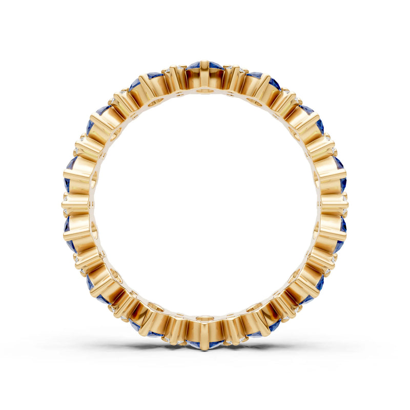 Oval & Round Gemstones Full Eternity Band