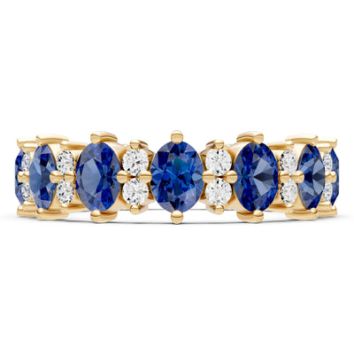 Oval & Round Gemstones Full Eternity Band