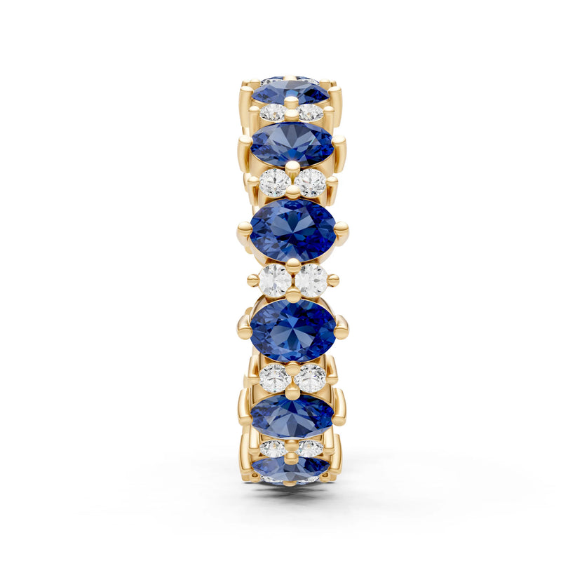 Oval & Round Gemstones Full Eternity Band