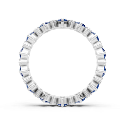 Oval & Round Gemstones Full Eternity Band