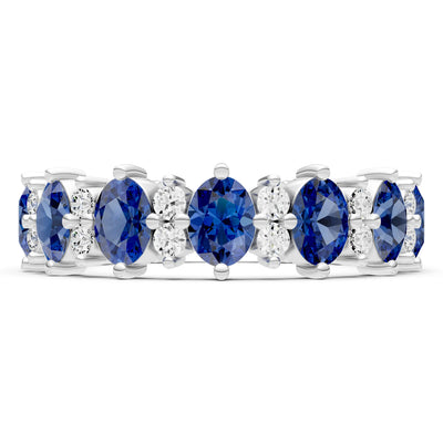 Oval & Round Gemstones Full Eternity Band