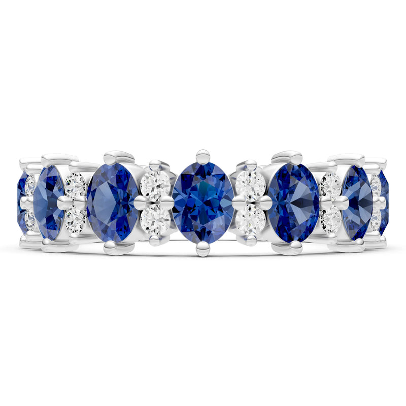 Oval & Round Gemstones Full Eternity Band