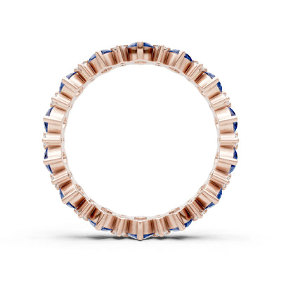 Oval & Round Gemstones Full Eternity Band